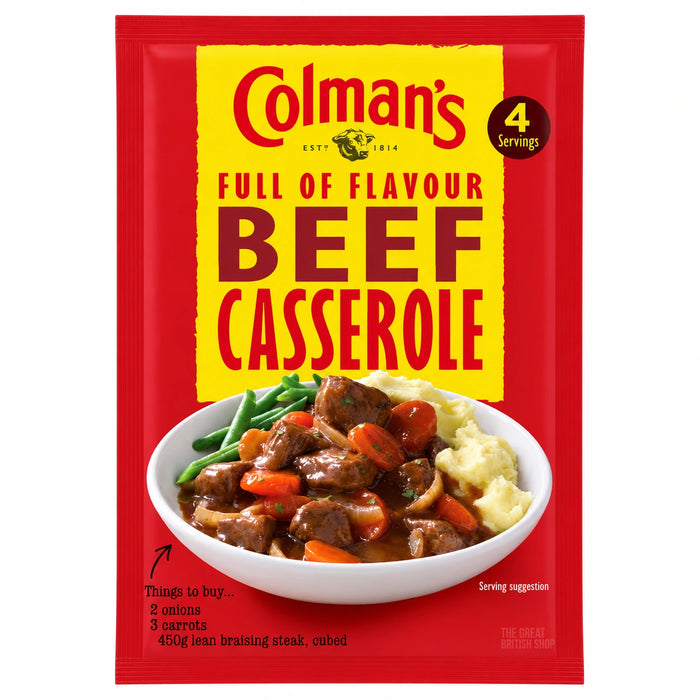 Colman's Beef Casserole Mix - 40g, front view of the product packaging