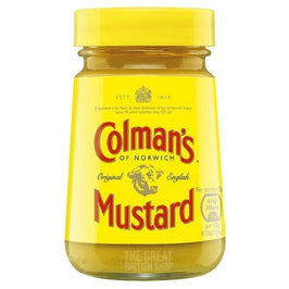 Colmans English Mustard 170g: the glass jar with yellow lid and label showing the mustard inside.