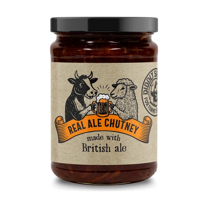 Diddly Squat Farm Real Ale Chutney - 340g imported British grocery product available in Canada