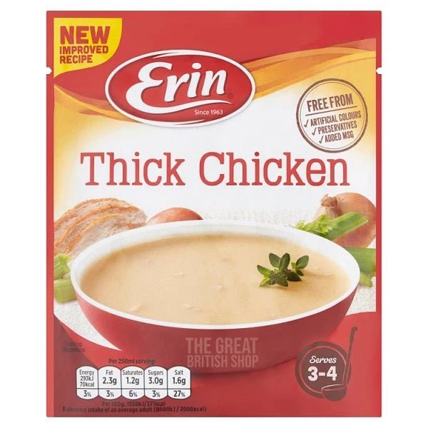 Erin Thick Chicken Soup - 75g imported British grocery product available in Canada