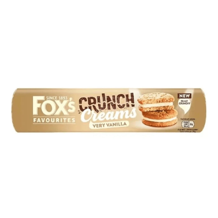 Fox's Crunch Creams Very Vanilla - 200g imported British grocery product available in Canada