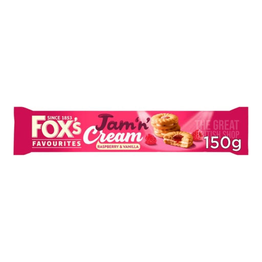 Fox's Raspberry & Vanilla Jam "N" Cream - 150g imported British grocery product available in Canada