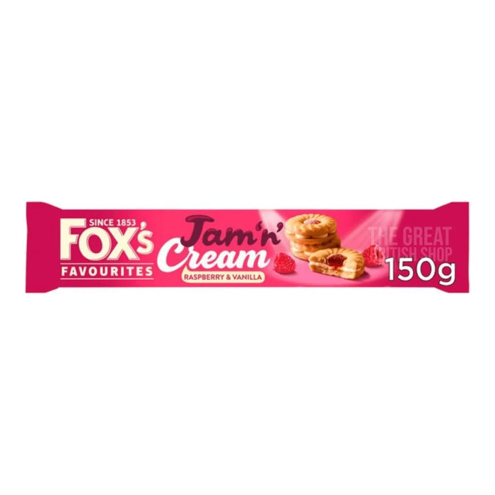 Fox's Raspberry & Vanilla Jam "N" Cream - 150g imported British grocery product available in Canada