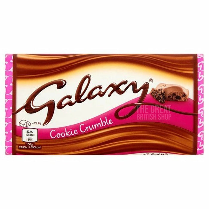 Galaxy Cookie Crumble Bar - 114g imported British grocery product available in Canada