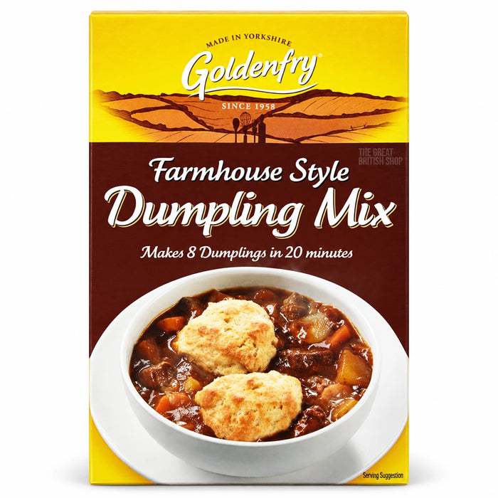 Goldenfry Dumpling Mix - 142g, front view of the product packaging
