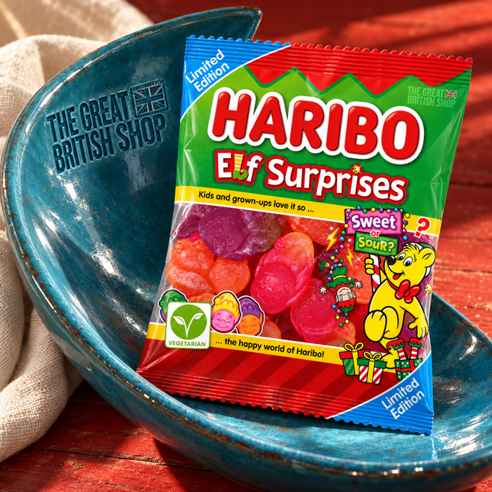 Haribo Elf Surprises Sweet Or Sour - 140g imported British grocery product available in Canada