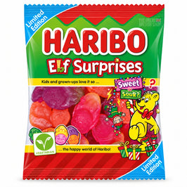 Haribo Elf Surprises Sweet Or Sour - 140g, front view of the product packaging
