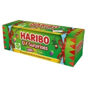 Haribo Elf Surprises Sweet Or Sour Tube - 120g imported British grocery product available in Canada