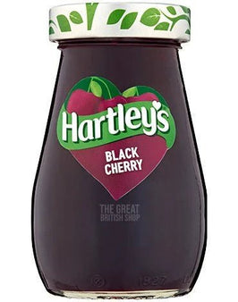 Hartley's Black Cherry Jam 340g: the glass jar with leaf-patterned lid and front label shown.