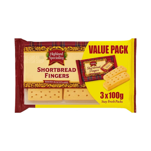 Highland Shortbread Fingers 3 x 100g imported British grocery product available in Canada