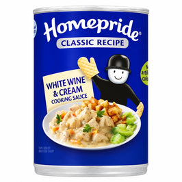 Homepride White Wine and Cream Cooking Sauce - 400g, front view of the product packaging