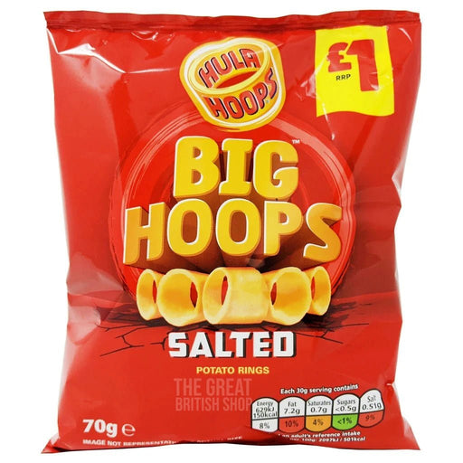 Hula Hoops Big Hoops Salted Crisps - 70g imported British grocery product available in Canada