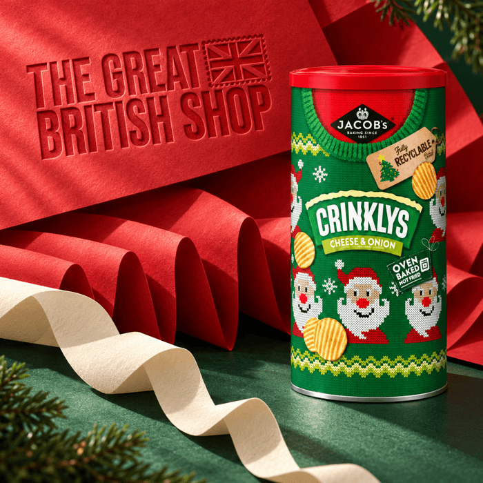 Jacob's Crinklys Cheese & Onion Flavour - 200g imported British grocery product available in Canada