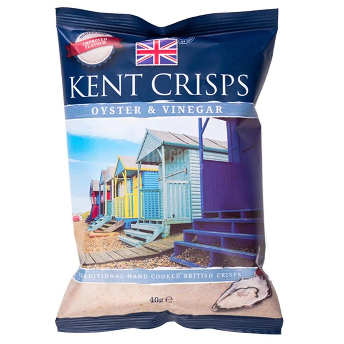 Kent Crisps Oyster and Vinegar - 40g imported British grocery product available in Canada