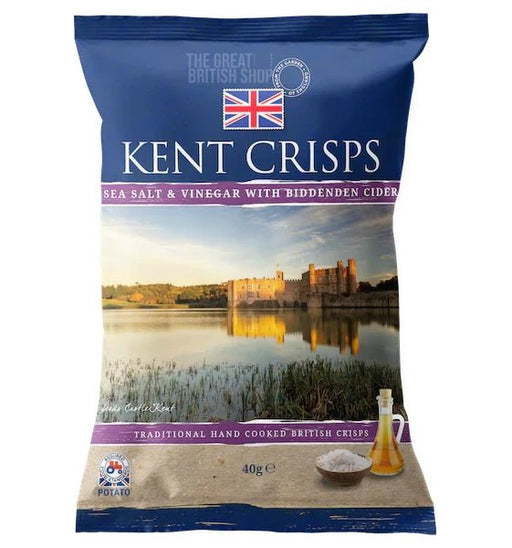Kent Crisps Sea Salt & Vinegar with Biddenden Cider 150g imported British grocery product available in Canada