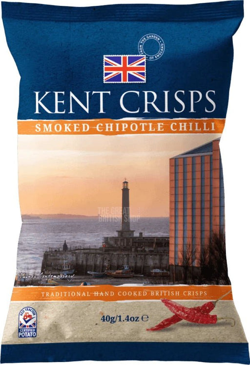 Kent Crisps Smoked Chipotle Chilli - 150g imported British grocery product available in Canada