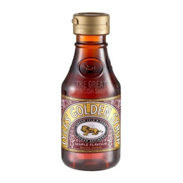 Lyle's Dessert Syrup Maple 454g: the plastic squeeze bottle with gold cap and label shown.