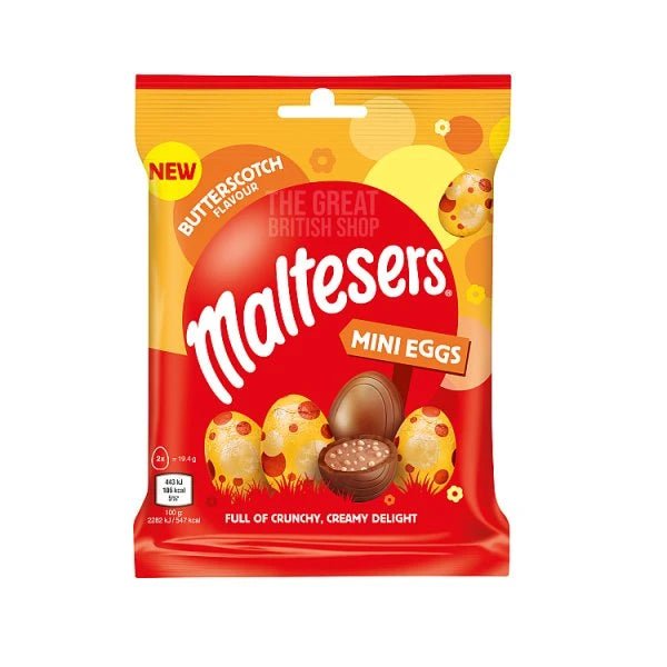 Maltesers Butterscotch Flavour Mini Eggs - 77g imported British grocery product available in Canada