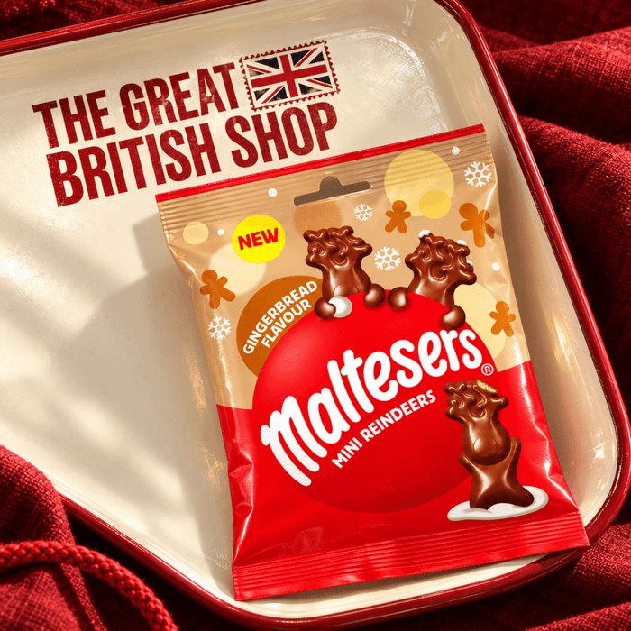 Maltesers Mini Gingerbread Reindeers - 59g imported British grocery product available in Canada