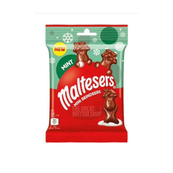 Maltesers Mini Mint Reindeers - 59g imported British grocery product available in Canada
