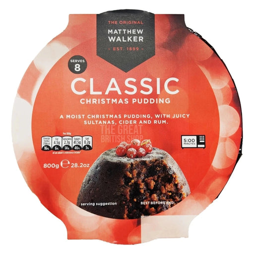Matthew Walker Classic Christmas Pudding - 800g imported British grocery product available in Canada