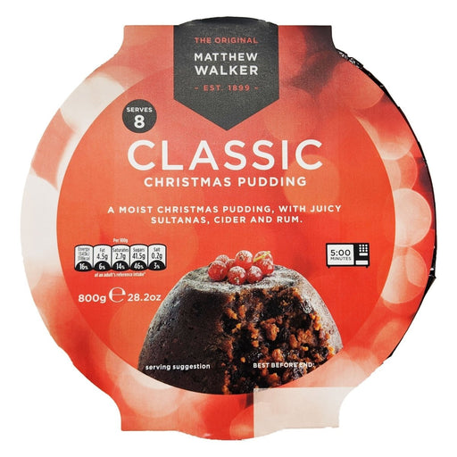 Matthew Walker Classic Christmas Pudding - 800g imported British grocery product available in Canada