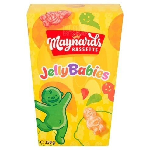 Maynards Bassetts Jelly Babies Carton - 350g imported British grocery product available in Canada