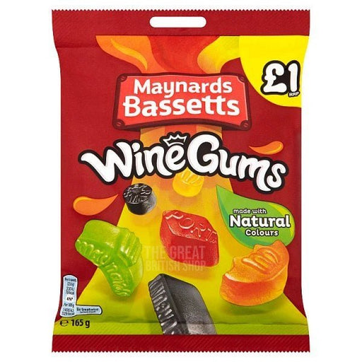 Maynards Bassetts Wine Gums - 165g imported British grocery product available in Canada