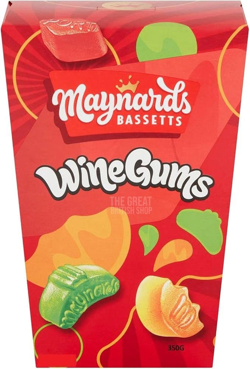 Maynards Bassetts Wine Gums Carton - 350g imported British grocery product available in Canada