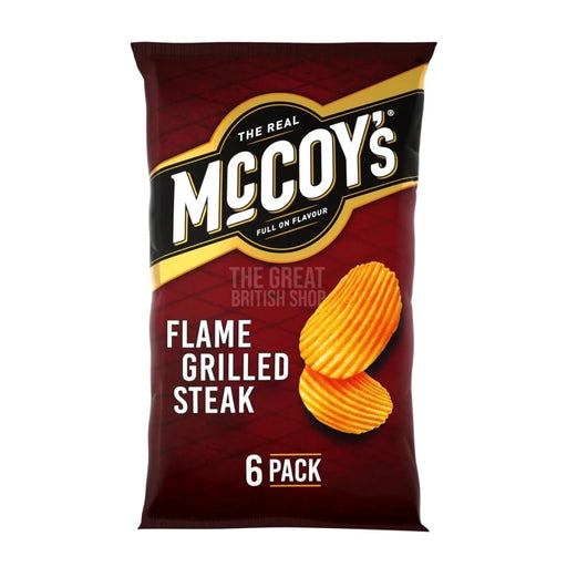McCoy's Flame Grilled Steak Crisps - 6 Pack imported British grocery product available in Canada