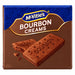 McVitie's Bourbon Creams 300g, blue and brown packet showing chocolate sandwich biscuits.