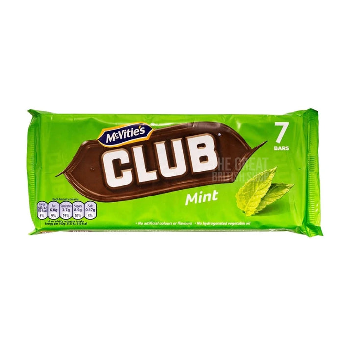McVitie's Club Mint 7 Pack - 154g imported British grocery product available in Canada