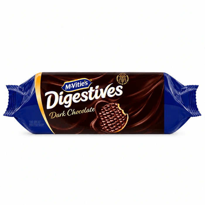 McVitie's Dark Chocolate Digestives - 266g, front view of the product packaging