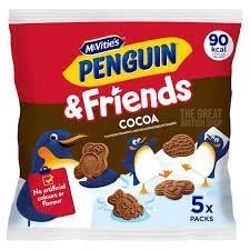 Mcvitie's Penguin & Friends Cocoa Flavour Biscuit Shapes - 5pk imported British grocery product available in Canada