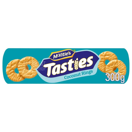 McVitie's Tasties Coconut Rings - 300g imported British grocery product available in Canada