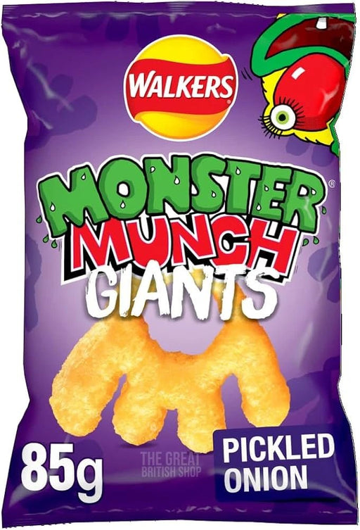 Monster Munch Giants Pickled Onion - 85g imported British grocery product available in Canada