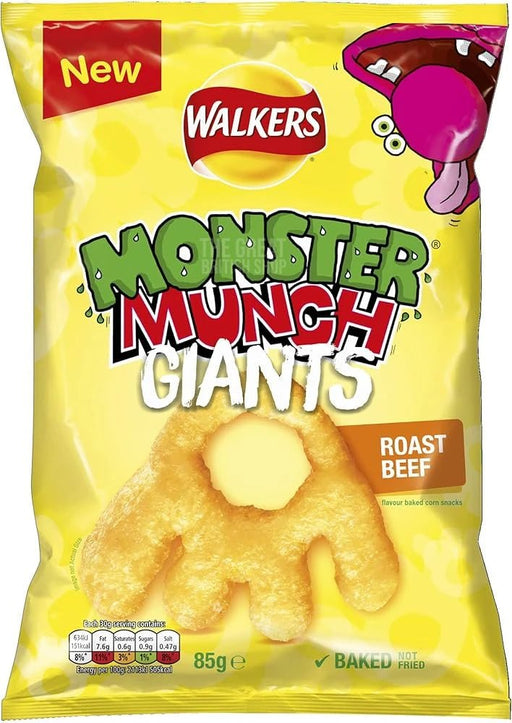 Monster Munch Giants Roast Beef - 85g imported British grocery product available in Canada