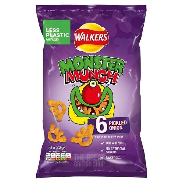 Monster Munch Pickled Onion - 6 Pack imported British grocery product available in Canada