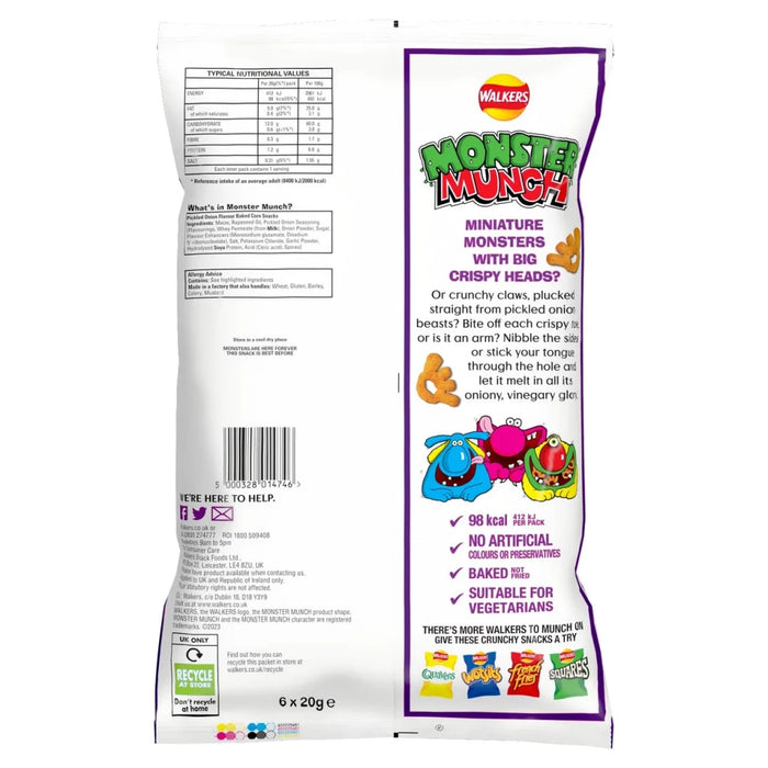 Monster Munch Pickled Onion - 6 Pack imported British grocery product available in Canada