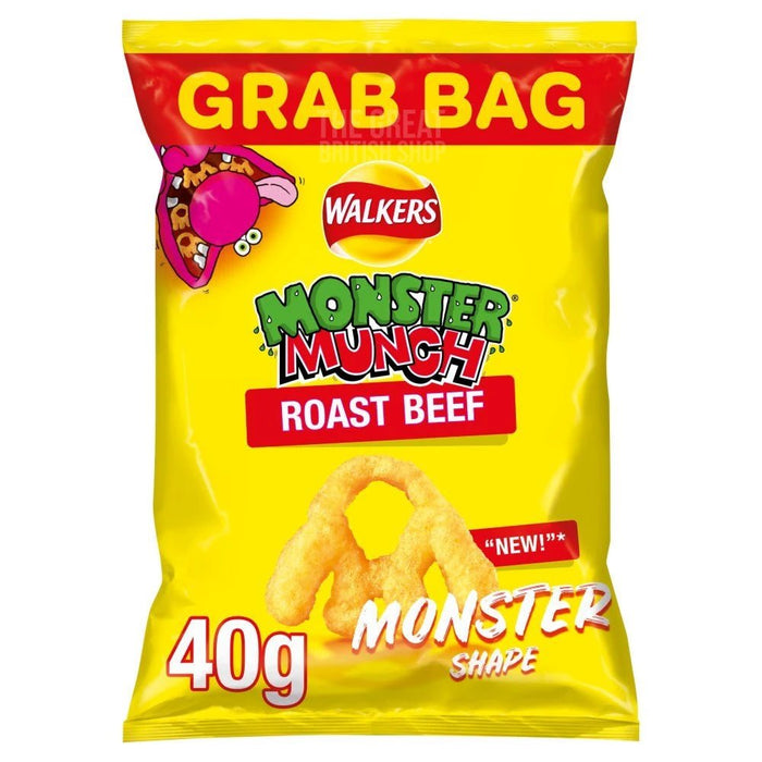 Monster Munch Roast Beef - 40g imported British grocery product available in Canada