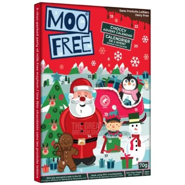 Moo Free Gluten & Dairy Free Bing Milk Chocolate Advent Calendar - 70g imported British grocery product available in Canada