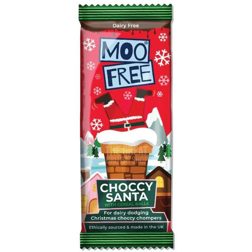 Moo Free Gluten & Dairy Free Chocolate Santa Bar - 30g imported British grocery product available in Canada