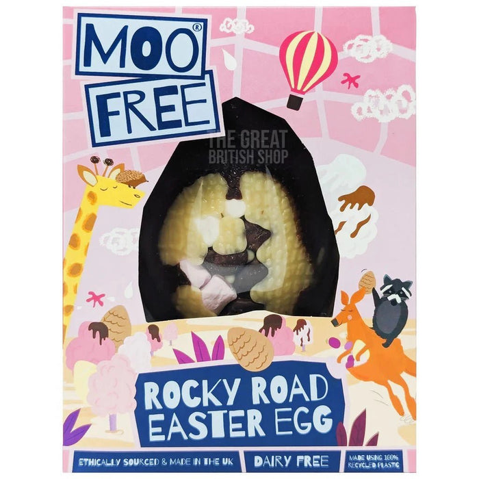Moo Free Gluten Free & Vegan Rocky Road Easter Egg - 85g imported British grocery product available in Canada
