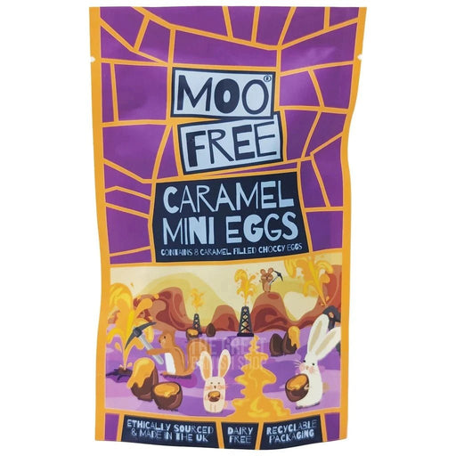 Moo Free Vegan Caramel Mini Eggs - 84g imported British grocery product available in Canada