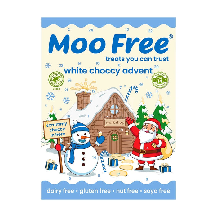 Moo Free White Chocolate Advent Calendar - 70g imported British grocery product available in Canada