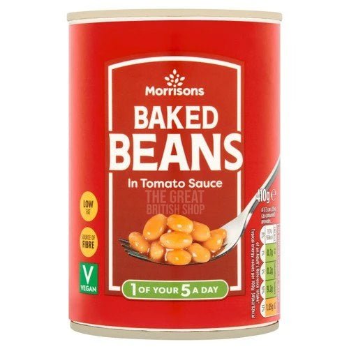 Morrisons Baked Beans - 410g imported British grocery product available in Canada