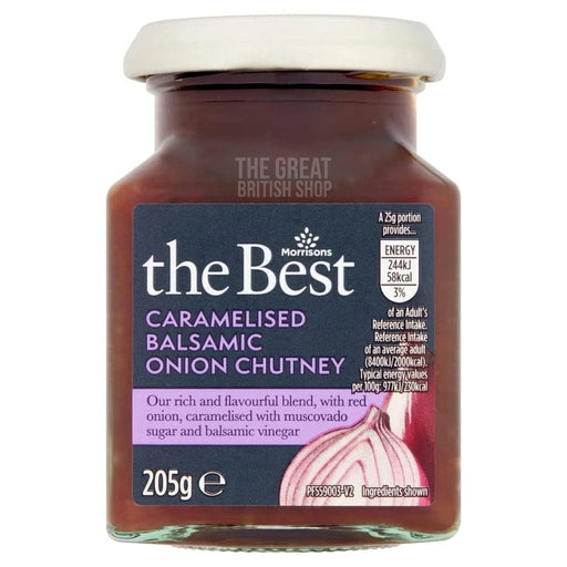 Morrisons Balsamic & Onion Chutney - 205g imported British grocery product available in Canada