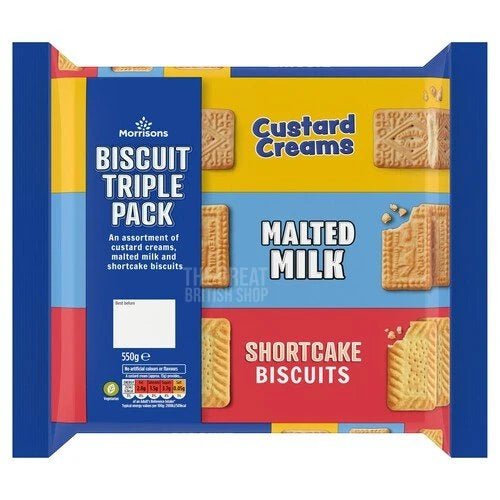Morrisons Biscuit Assortment - 550g imported British grocery product available in Canada