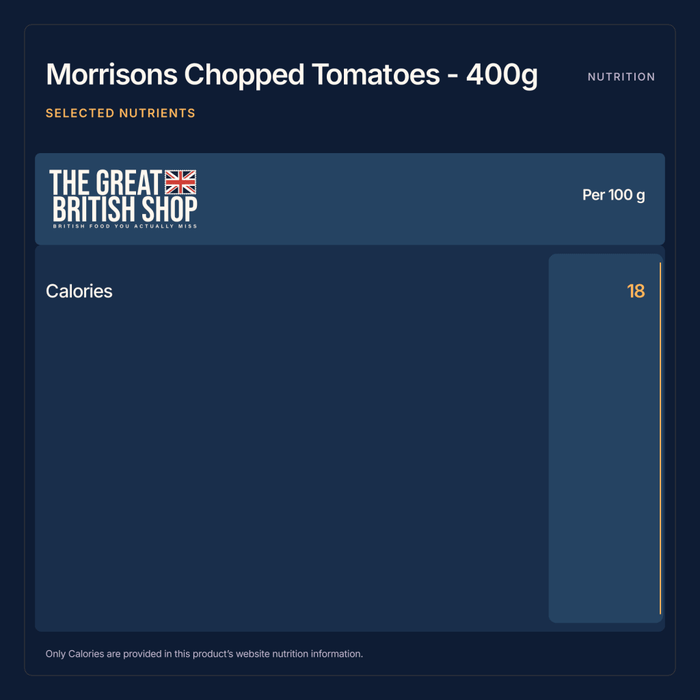 Morrisons Chopped Tomatoes - 400g imported British grocery product available in Canada