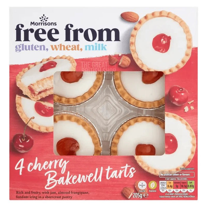 Morrisons Free From Bakewell Tart - 205g imported British grocery product available in Canada